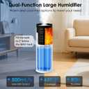 Humidifiers for Bedroom - GloryAir 2.11Gal (8L) Quiet Top Fill Cool & Warm Mist Humidifier Large Room 650 ft² with Humidistat, diffuser, Auto Mode, 7-Color Light for Plants, Baby,Adults, Office & Home