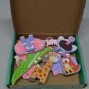 Montessori Toys for Toddlers, 10 Pack Wooden Animal Stacking Blocks, Sorting & Stacking Preschool Learning Activities, Gift for Boys, Girls