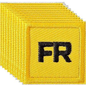 FR Patches, Iron on FR Patches Replacement Garment Embroidered Patches for Clothing, Pack of 10 Yellow (Black)