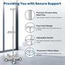 IV Pole with Wheels Medical Portable IV Stand Pole, IV Bag Stand with Removable IV Bag Holder, Adjustable Height Pole, 4 Hook & 5 Caster Base