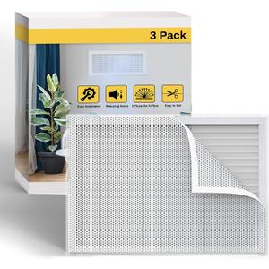 3 Pack 10 x 14inch Vent Cover,Air Vent Screen Covers for Grille,Register,Ventilation Vent,DIY Mesh AC Vent Cover for Wall,Ceiling,Air Vent Deflectors,White
