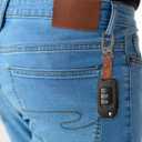 HARFINGTON Car Keychain Clip Leather Key Chain Ring Key Holder Organizer for Men (Grey)