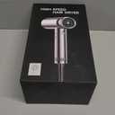 Cosy Companions Hair Dryer - High-Speed 150,000 RPM Hairdryer for Fast Drying, 500Million Negative Ionic & Thermo-Control & Cool Shot Button & HD Display Blow Dryer with Magnetic Diffuser & Nozzle (Metal Silver Grey)