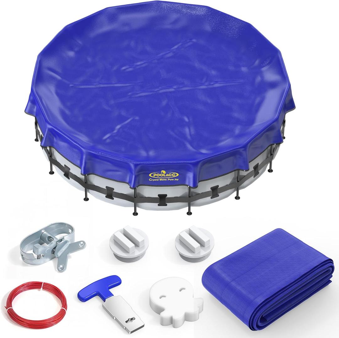 Pool Covers for Above Ground Pools - 21 ft Round Winter Pool Cover, Extra Durable Cold- and UV-Resistant Heavy-Duty Swimming Pool Cover for Winterizing