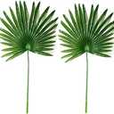 2Pack Artificial Flower Faux Leaves Artificial Palm Leaf Branches Plants Greenery Stems 27.9" Tall Tropical Plant Faux Leaves Hawaiian Luau for Greenery Wedding Party Floral (Color 1-2Pack)