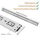 LONTAN 2 Pairs Full Extension Ball Bearing Drawer Slides 24 Inch Silver Side Mount File Cabinet Rails Dresser Metal Runner Heavy Duty Trash Can Kitchen Slider Glide 100 LB Load Capacity (basic-24inch)