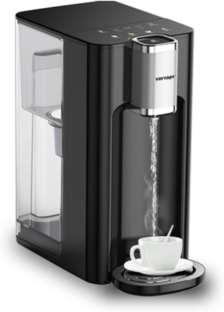 Vortopt Countertop Water Dispenser, 4L Large Capacity, 5 Temperature Settings (Normal Temperature45608595), Activated Carbon Filter, Child Lock & Overheat Protection,UR04 Silvery