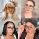 Zeelool Oversized Blue Light Blocking Glasses for Women, Butterfly Glasses Frame Eyeglasses with Clear Lenses Hilary FX0206 (Fx0206-01 Pink Floral)