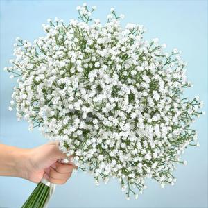 Artflower Babys Breath Artificial Flowers, 12Pcs Baby Breath Flowers Artificial Bulk, Fake White Gypsophila Babies Breath Real Touch Flowers for Wedding Bouquet Floral Arrangement Party Home Decor