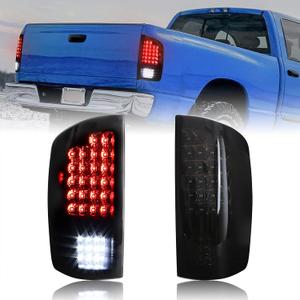 KEWISAUTO LED Tail Lights for Dodge RAM 1500 02-06/2500 3500 03-06, New Upgrade Black LED Taillights Rear Brake Stop Lamps for Dodge Ram 1500 2002-2006 / Ram 2500 3500 2003-2006 Accessories (2PCS)