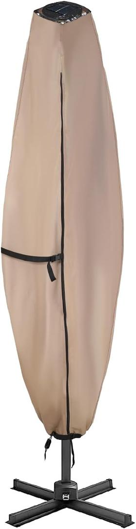 ULTCOVER Patio Parasol 600D Waterproof Clear Top Outdoor Umbrella Cover - Fits Solar Umbrella 8-11 Feet