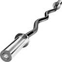 Holleyweb 2 Inch EZ Curl Bar for Biceps, Squats, Bench Press - Olympic Bar for Weightlifting & Powerlifting (47in/300lbs, Black)