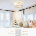 Gold Flush Mount Boho Ceiling Fan with Lights, 20" Caged Rattan Ceiling Fans with Light and Remote, Enclosed with 6 Speeds for Living Room, Bedroom, Nursery