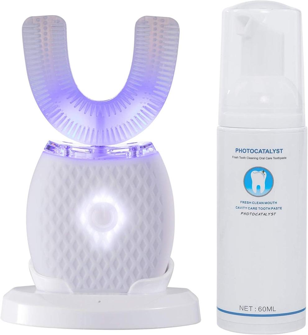 Ultrasonic Toothbrush for Adult Automatic Toothbrush 30'' Automatic Timer Wireless Charging Washable Travel Home Dual-use