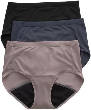 Hanes Women's Comfort, Period Underwear Pack, Light Leaks Period Panties, Light Protection Underwear, 3-Pack XL