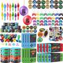 HyDren 179 Pcs Video Game Party Favors Includes Video Game Goodie Treat Boxes Punch Balloons Silicone Bracelets Keychains Badges Stickers for Gaming Birthday Party Supplies (Vivid Style)