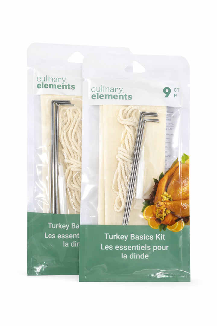 Turkey Basics Kit: Make the Perfect Turkey, Includes Pop-up Timer, Stuffing Bag, Twine & 6 Stainless Steel Turkey Lacers 2 pack