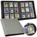 Toploader Binder with 9-Pocket Pages, Holds 288 "3×4" Rigid Toploader Hard Cases, Card Holder for Collectible Cards or Sports Cards, Durable Sleeves for Storage & Display (Gray)