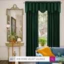 RYB HOME Green Velvet Curtains & Drapes - Half Blackout Thermal Insulating Soft Window Curtains for Bedroom Living Room Dining Sliding Glass Door, Hunter Green, 52" Width x 84" Length, 1 Pair