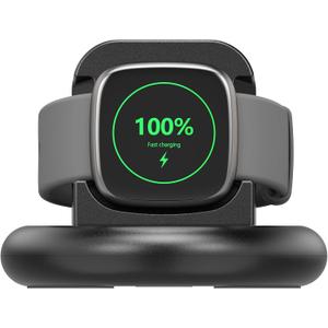 Vancle Charger for Fitbit Versa 4/3, Anti-Slip Charging Stand Dock with 4.4Ft USB Cable Cord for Sense 2/Sense Smartwatch