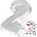 Number 2 Shaped Cake Pan, DIY 3D Two-year Old Birthday Cake Pan, Aluminum Cake Mould Nonstick Baking Tools