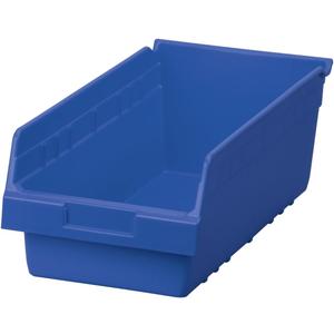 Akro-Mils 30088 ShelfMax Plastic Nesting Shelf Bin Box, 18-Inch L by 8-Inch W by 6-Inch H, Blue, Case of 8
