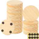 SHUESS 50 Pack Unfinished Wood Coasters 4 Inch Round Wooden Coasters for Crafts with Non-Slip Silicon Dots, Blank Wood Coasters Bulk for DIY Stained Painting Home Decoration Wood Engraving