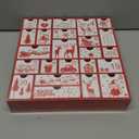 SAND MINE Wooden Christmas Advent Calendar with 24 Drawers, Countdown to Christmas, Refillable Wooden Advent, Red & White