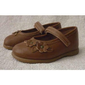 Rachel Shoes - Brown Floral Mary Jane Shoes - Toddler Girls Size 7