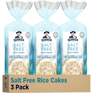 Quaker Large Rice Cakes, Salt Free, 8.53 Ounce (Pack of 3), Best By: 07/20/2026