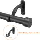 1-Inch Diameter Curtain Rod, Adjustable Rod Set with Premium Aluminum Brackets and Finials, Single Heavy-Duty Curtain Rods for Windows (Matte Black, 28-48")