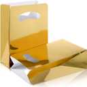 AmazingSpark 24 Pack Paper Favor Goodie Bags Valentines Cardboard Candy Treat Gift Bag for Party Colorful Small Bags with Handle for Birthday School Baby Shower Wedding Supplies(Gold)