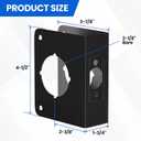 Single Hole Door Knob Reinforcement Plate, Matte Black, Fits 1-3/4" Doors, 2-3/8" Backset, Door Lock and Door Knob Cover Plate, Deadbolt Cover Plate Reinforce and Repair Wood or Metal Doors