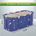 Portable Bathtub For Shower Stall, Large 47 inch Foldable Soaking Bathing Tub for Adults, Separate Family Bathroom Japanese SPA Collapsible Tub, Ideal for Hot Bath Ice Bath