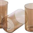 3 Pack Amber Glass Lamp Shade Replacement Globe & Shade for Light Fixture, 3.94in Diameter 5.9in Tall, E26 Base 1-5/8 Inch Fitter, Cylindrical glass lampshade