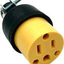 BRUFER 320203 Heavy Duty Female Electrical Plug 3-Prong 125V 15A - 3 Wire Replacement Female Electrical Plug - Bulk Pack of 10 pieces