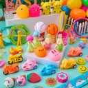 JOYIN 60Pcs Easter Eggs with Toys Stickers Inside, Prefilled Easter Eggs Hunt with Assorted Toys for Kids Boys Girls, Basket Stuffers Filler, Party Favors, Classroom Exchange