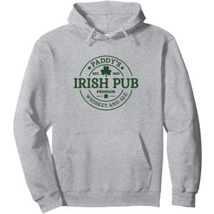 Paddy's Irish Pub Premium Whiskey And Ale St Patrick's Day Pullover Hoodie, XL