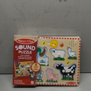 Melissa & Doug Farm Animals Sound Puzzle - Wooden Peg Puzzle with Sound Effects (Pack of 2)