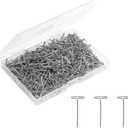 1000pcs Wig T Pins, 1 Inch Silver Sewing Pins Metal T Needle for Blocking Board Knitting Crochet Jewelry Wig Making Picture Hanging DIY Crafts Supplies