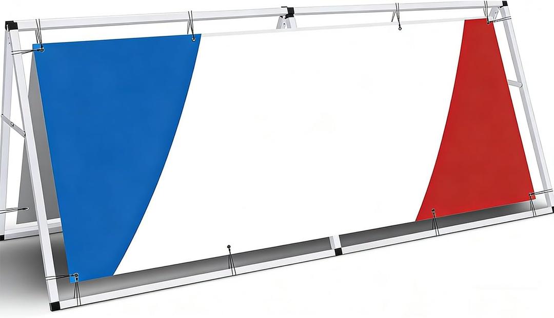 Horizontal Banner Frame 3ft x 7ft Outdoor Banner Stand Sideline Banner A Frame Backdrop Portable Display Stand Weather-Resistant A Stand Sign Holder w/ Carry Bag for Outdoor Indoor Sporting Promotion, Advertising Events Display