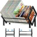 Adjustable Desktop Bookshelf for Desk Book Organizer, Tilting Tabletop Bookshelf in Office Home/Bedroom, Vinyl Record Storage Holder Book Rack for Magazine/CDs/Books/Vinyl's Display (Patent Pending (Black-1)