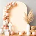 6FT Champagne Arch Backdrop Cover - Polyester Fitted Wedding Arch Stand Covers Round Top Chiara Arch Backdrop Cover for Birthday Party Banquet Photo Background Decoration