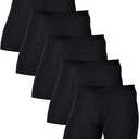 Men's 5-Pack Boxer Briefs Super Stretchy Cotton Spandex Comfy Underwear (Black Pack-5, XXL)