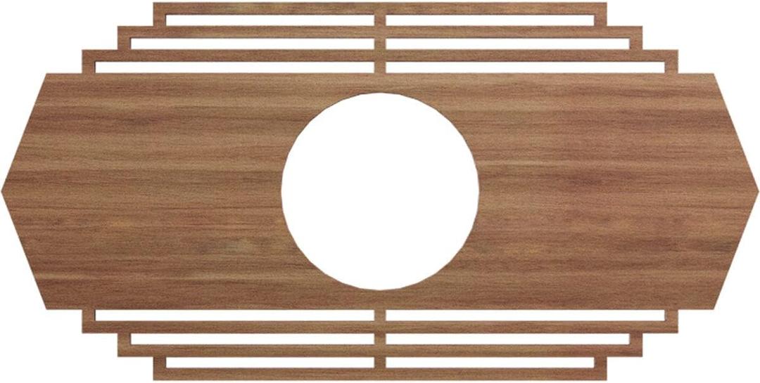 Ekena Millwork 16"W x 8"H x 4 1/4"ID x 3/8"T Chrysler Wood Fretwork Pierced Ceiling Medallion, Walnut