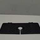 Meiliweser Silicone Faucet Mat for Kitchen Sink  Gen 3 10 Slope Splash Guard with Cuttable Hole  14 x 5.5 Drip Catcher & Sponge Holder for Kitchen, Bathroom (Black)