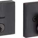 Kwikset Downtown Deadbolt Lock, Venetian Bronze Square Exterior Keyed Front Entry Door, Pick Resistant SmartKey Rekey Security, Single Cylinder Dead Bolt, with Microban Protection (0.5" x 2.63" x 2.63")