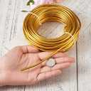 Fashewelry 52 Feet 4mm Gold Aluminum Wire Bendable Metal Craft Wire for Beading Sculpting Jewelry Making