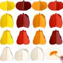 Geelin 24 Pcs 7.87 Inch DIY Fall 3D Pumpkin Wood Crafts to Paint Thanksgiving Large Unfinished Wooden Pumpkin Cutouts Autumn Harvest Slices Ornaments for Painting Decor(Classic Style)