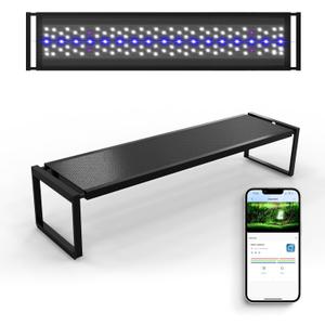 FZONE LED Aquarium Light with APP Control, Full Spectrum for 24-31 Planted Aquariums, Timer Sunrise/Sunset, 36W (Light 60)